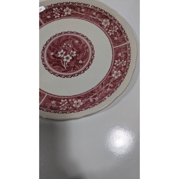 Syracuse Strawberry Hill Ceramic Dinner Plate Floral Red White Vintage - Picture 3 of 8
